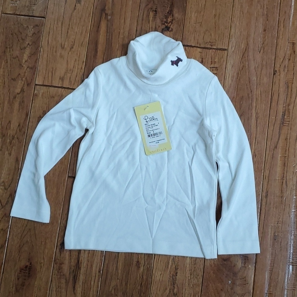 Lilly Pulitzer white novelty turtleneck long sleeve shirt